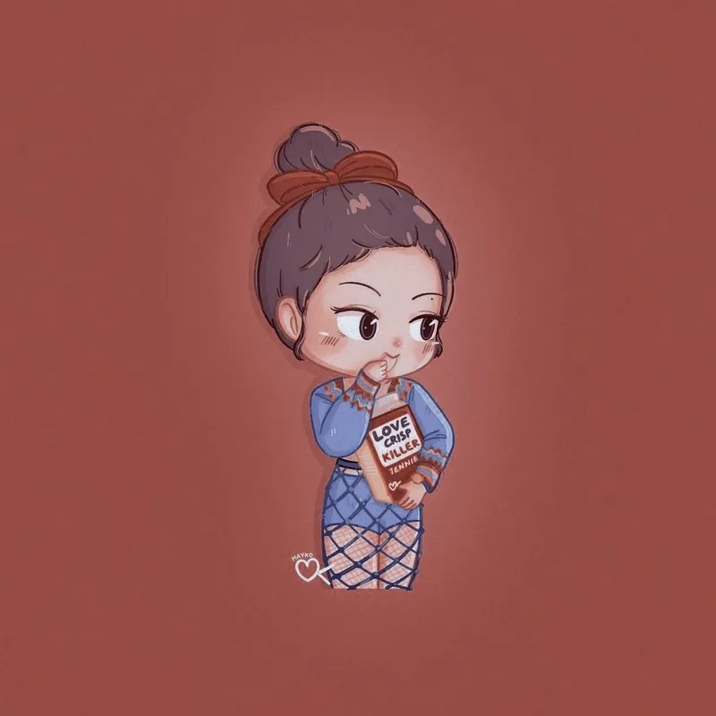 Cưng xỉu với cặp má bánh bao trứ danh trong hình Jennie chibi