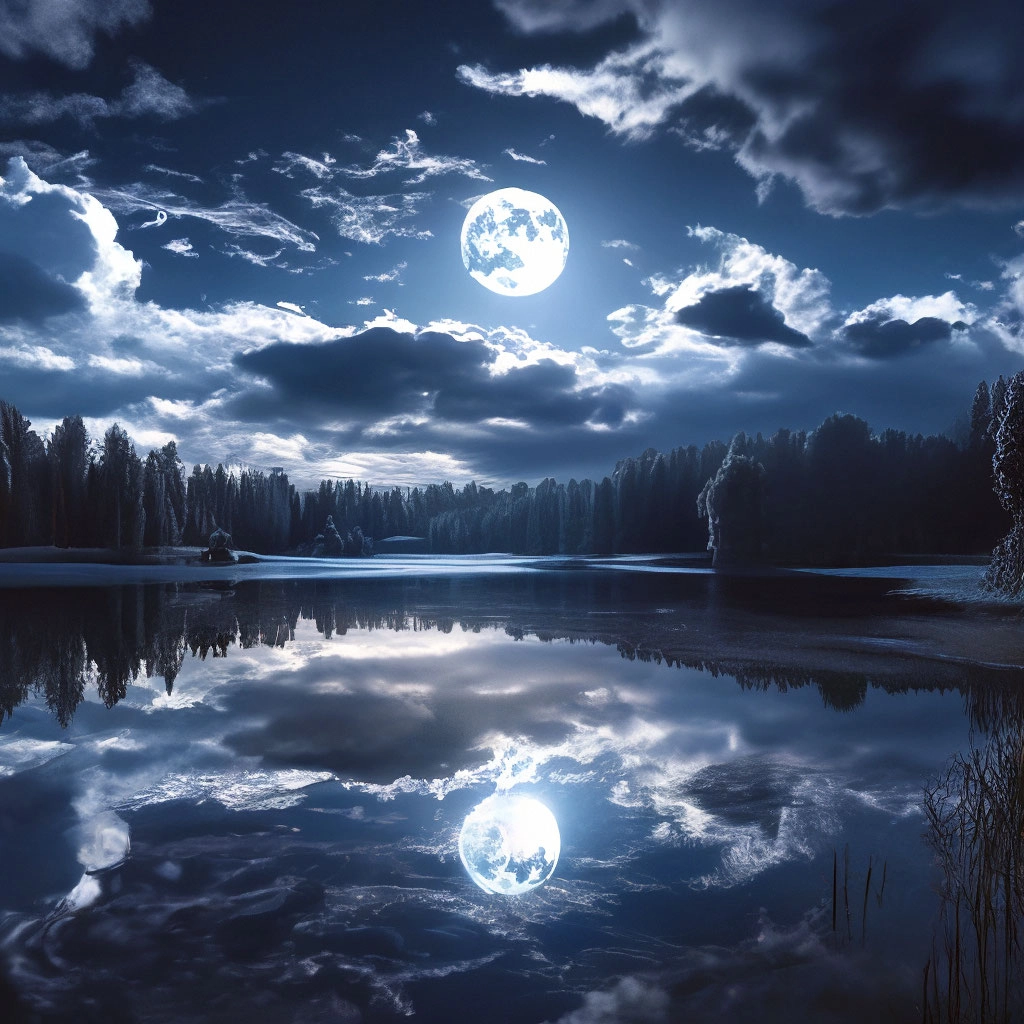 Khoảnh khắc tuyệt đẹp khi ánh trăng phản chiếu xuống mặt nước