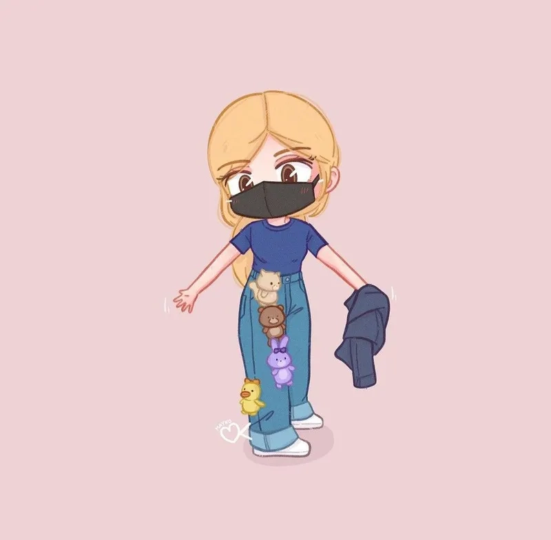 Siêu lòng với loạt ảnh Rose Blackpink cute chibi dễ thương