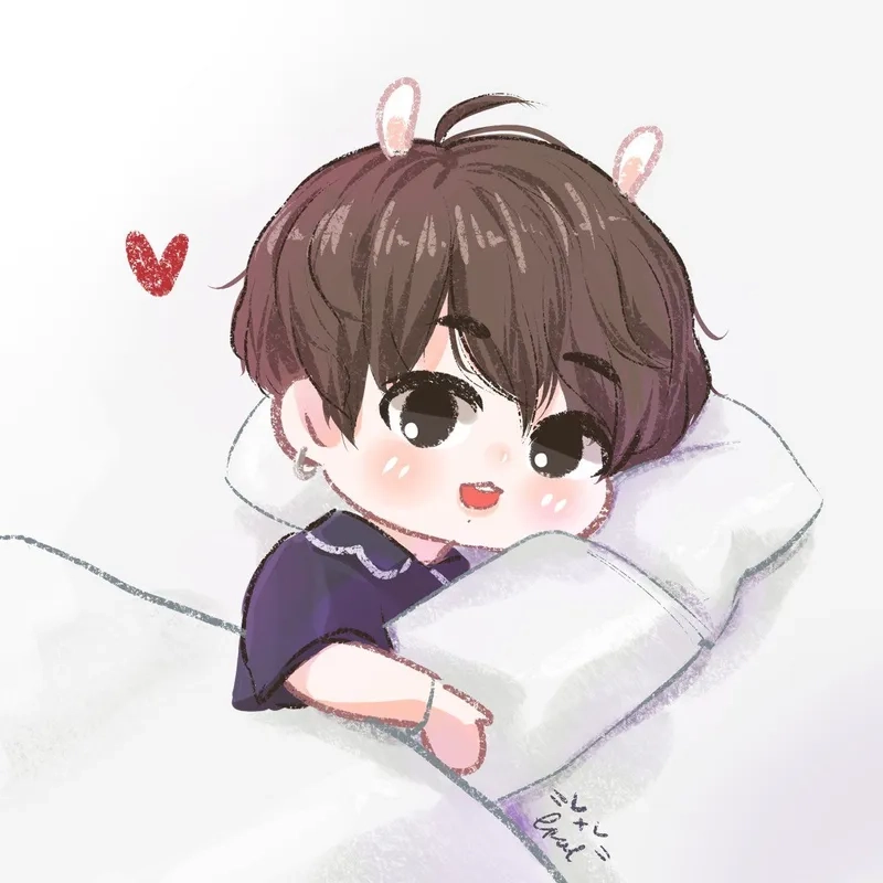 Bộ sticker Jungkook chibi dùng nhắn tin siêu vui