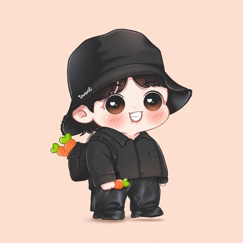 Em út vàng đáng yêu trong tạo hình Jungkook chibi