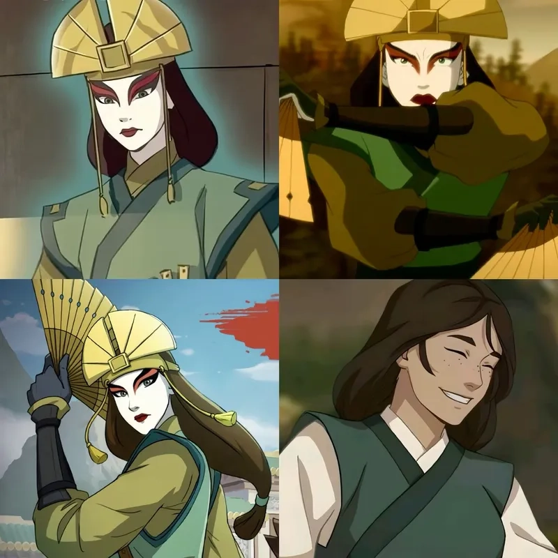 Đôi mắt phát sáng đầy uy quyền mỗi khi vào Kyoshi Avatar state
