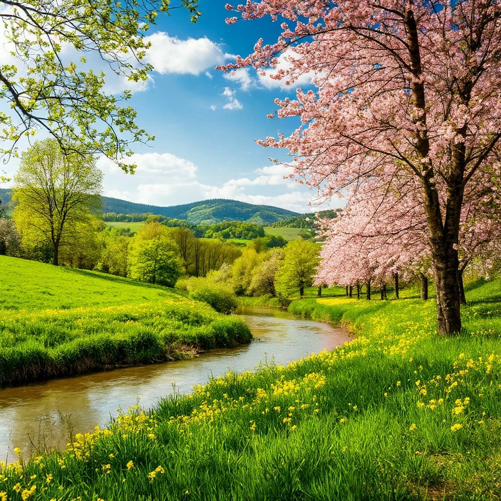 Lưu giữ trọn vẹn khoảnh khắc trăm hoa đua nở trong ảnh phong cảnh mùa xuân